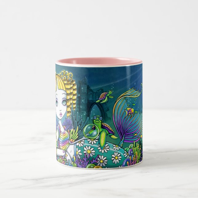 Taza de hadas del arte de la sirena del arco iris (Centro)