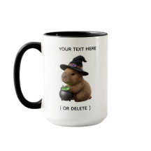 Taza de Halloween Combo Negro Bruja Capybara Lindo
