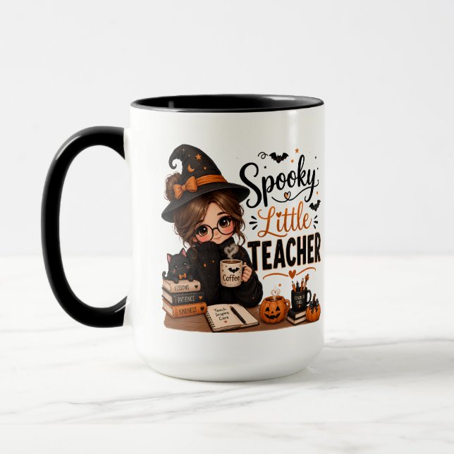 Taza de Halloween con acento negro de profesora un (Izquierda)