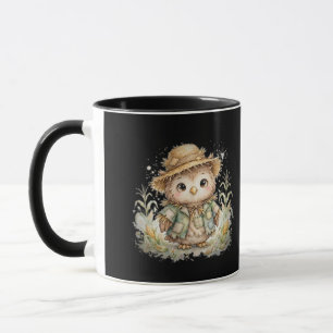 Taza de Halloween con Búho Espantapájaros en Maíza