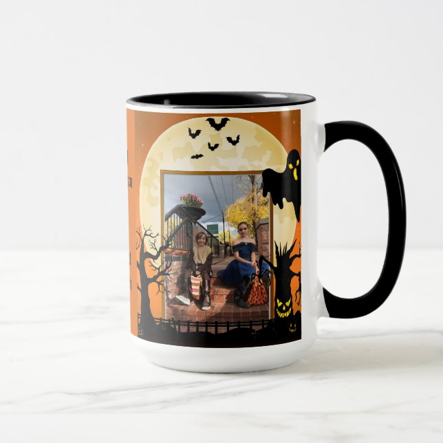 Taza de Halloween de bricolaje Añadir 2 FOTOS para (Derecha)