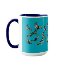 Taza de Halloween de bruja de perro lindo