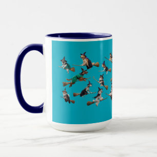 Taza de Halloween de bruja de perro lindo