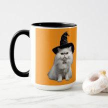 Taza de Halloween de bruja persa blanca linda