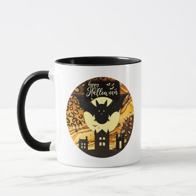 Taza de Halloween de murciélago de luna llena Feli (Izquierda)
