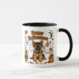 Taza de Halloween de Pastor Alemán linda