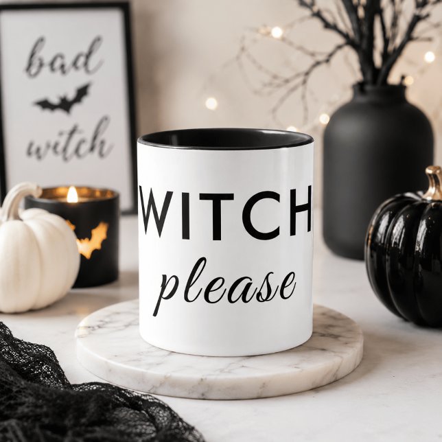 Taza de Halloween Modern Witch Please – Minimalist (Subido por el creador)