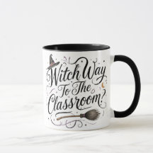 Taza de Halloween para maestros: ¿Bruja camino a l