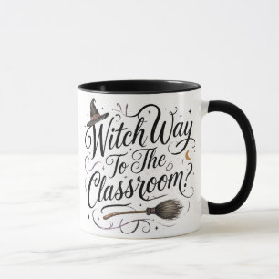 Taza de Halloween para maestros: ¿Bruja camino a l