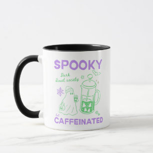 Taza de Halloween Verde Violeta Espeluznante Pero