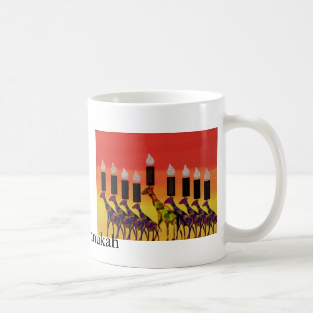 Taza de Hannukah Menorah de la jirafa (Derecha)
