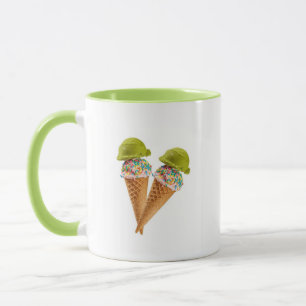 Taza de helado de matcha
