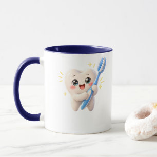 Taza de higienista dental con personaje de diente