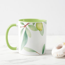 Taza de Hojas de Acuarela – Diseño Botánico Suave
