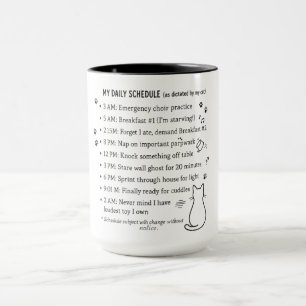 Taza de horario diario para dueños de gatos
