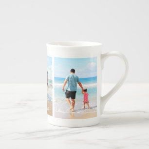 Taza de hueso de porcelana con collage de fotos y 