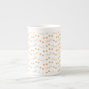 Taza de hueso de porcelana con estampado de huella