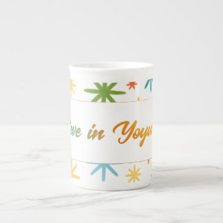 Taza de hueso de porcelana 'Cree en ti mismo' colo