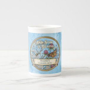 Taza de hueso de porcelana del jardín de polinizad