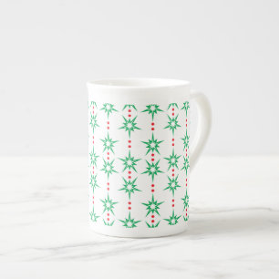 Taza de hueso de porcelana fina con guirnalda mode