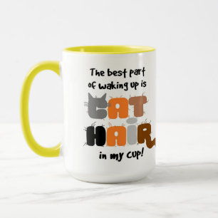 Taza de Humor para Amantes de Gatos con Pelo de Ga