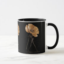 Taza de ilustración de moda de diosa floral elegan