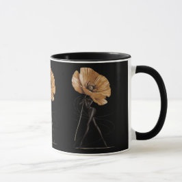 Taza de ilustración de moda de diosa floral elegan