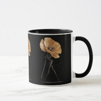 Taza de ilustración de moda de diosa floral elegan