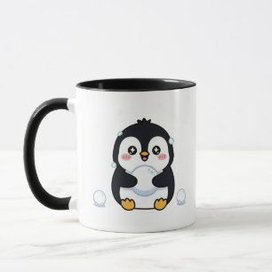 Taza de invierno acogedor pingüino Kawaii lindo