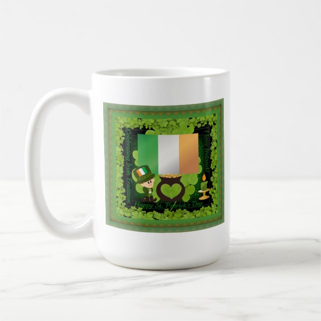 Taza de Irlanda del amor del día I de St Patrick (Izquierda)