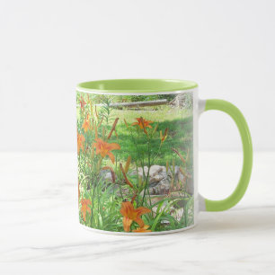 Taza de jardín de flores de verano