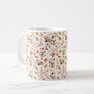 Taza de jardín Maneki Neko, café de gato afortunad