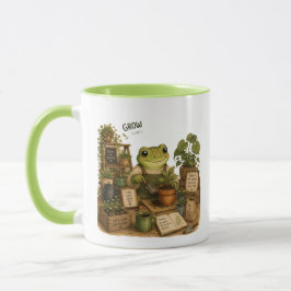 Taza de jardinería de rana linda para cultivar pla