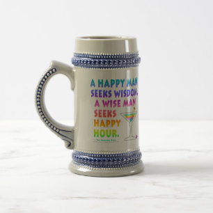 Taza de jarra de cerveza para Happy Hour del hombr