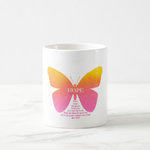 Taza de Jeremiah 29 de la mariposa de la esperanza