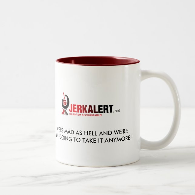 TAZA de JERKALERT enojada como infierno (Derecha)