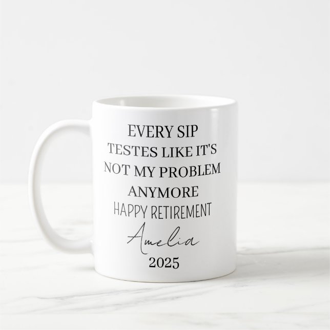 Taza de jubilación, taza de café personalizada par (Izquierda)