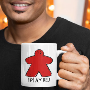 Taza de juego de la Taza de Dibujo de Meeple Rojo 