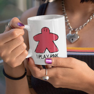Taza de juego de tablero de dibujos de color rosa