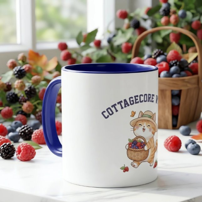 Taza de Kawaii Cat Gardener Summer Berry (Subido por el creador)