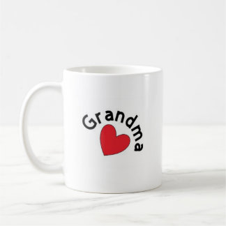 Taza de la abuela con el corazón rojo