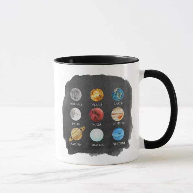 Taza de la acuarela de la Sistema Solar (Derecha)