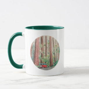 Taza de la acuarela de las secoyas