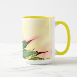 Taza de la acuarela del agavo, amarillo, por Debra