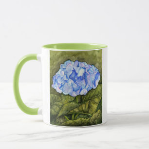 Taza de la acuarela del Hydrangea