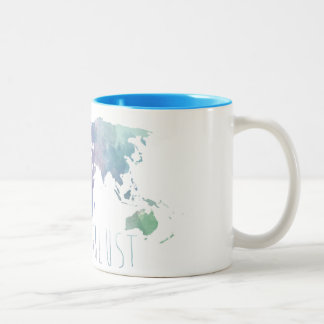 Taza de la acuarela del Wanderlust