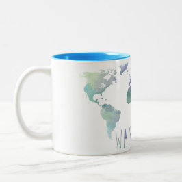 Taza de la acuarela del Wanderlust