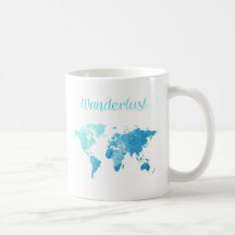 Taza de la acuarela del Wanderlust