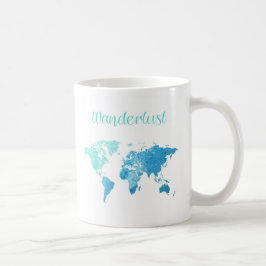 Taza de la acuarela del Wanderlust