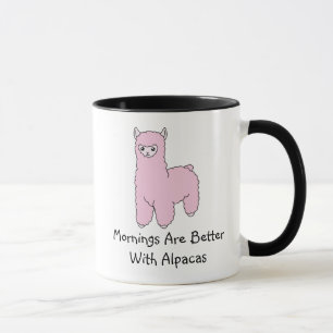 Taza de la alpaca de la mañana